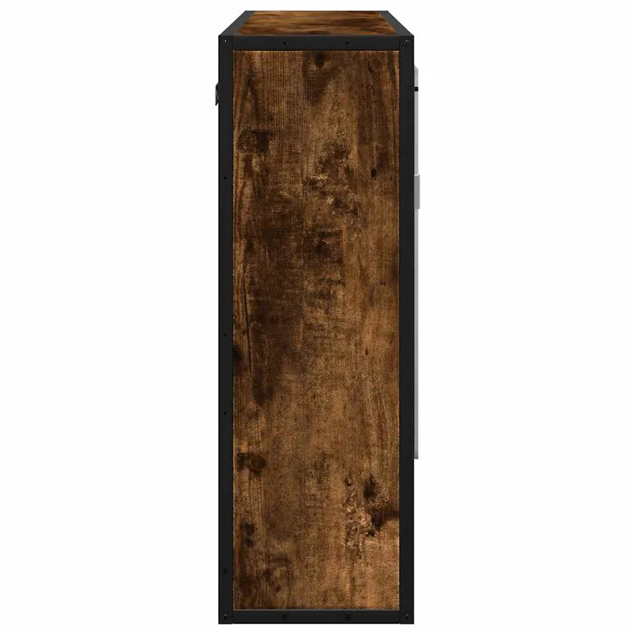 Armoire à miroir de salle de bain chêne fumé bois d’ingénierie - 6