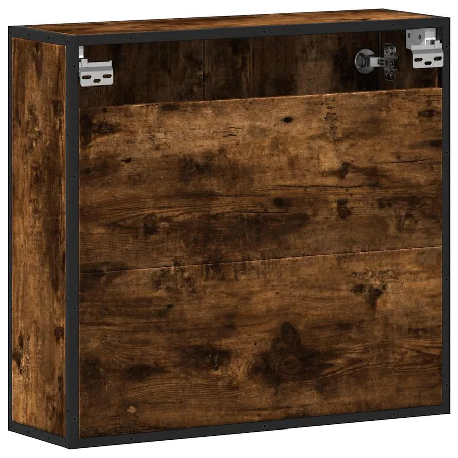 Armoire à miroir de salle de bain chêne fumé bois d’ingénierie - 7