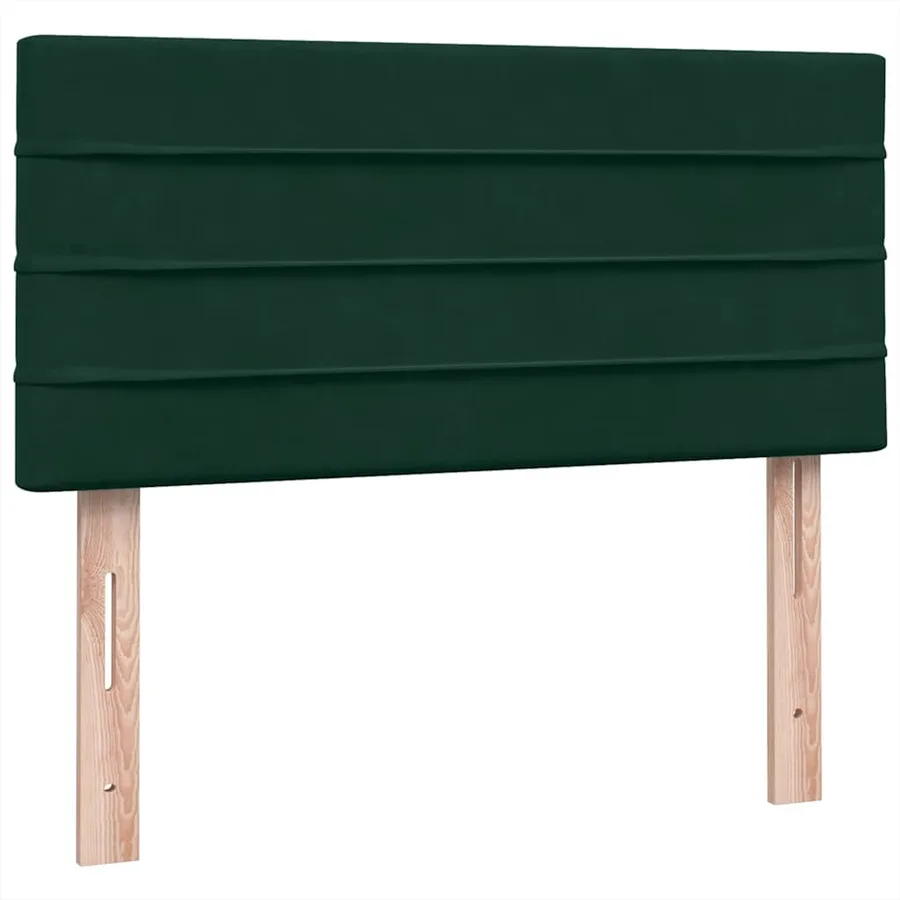 Sommier à lattes de lit et matelas et LED vert foncé 90x210 cm velours - 8