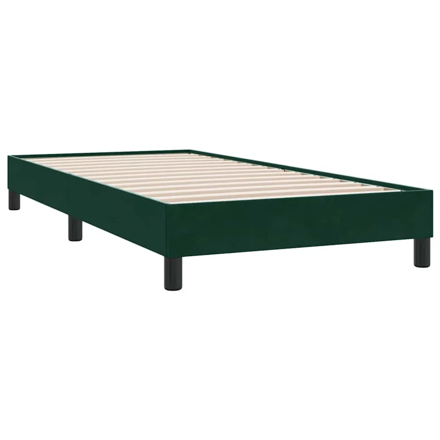 Sommier à lattes de lit et matelas vert foncé 90x210 cm velours - 5