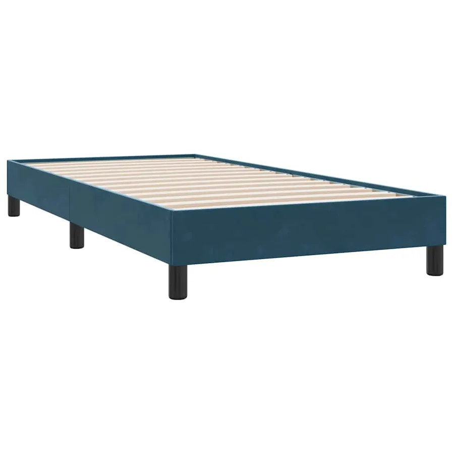 Sommier à lattes de lit et matelas et LED bleu foncé 90x210 cm velours - 6