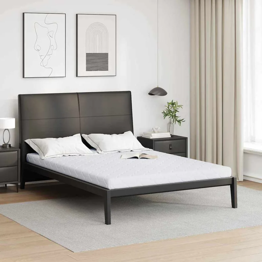 Matelas Blanc 140 x 200 cm Tissu jacquard