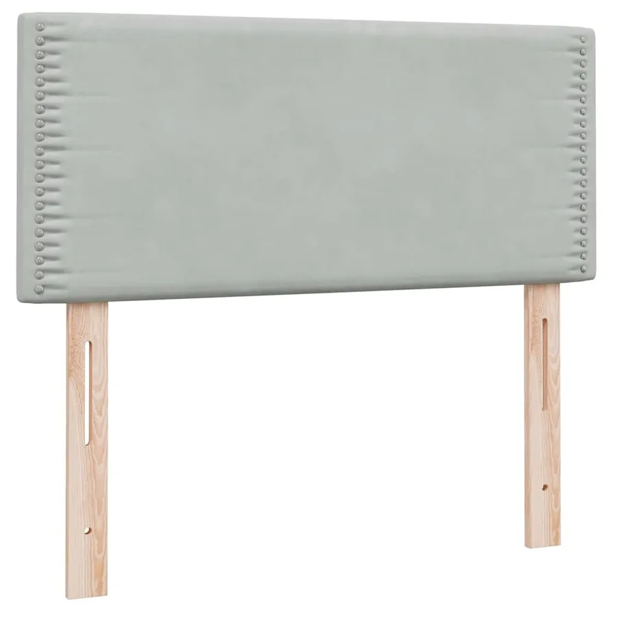 Sommier à lattes de lit et matelas gris clair 80x220 cm velours - 7