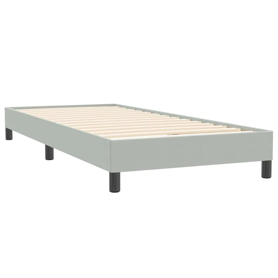 Sommier à lattes de lit et matelas gris clair 80x220 cm velours - 5