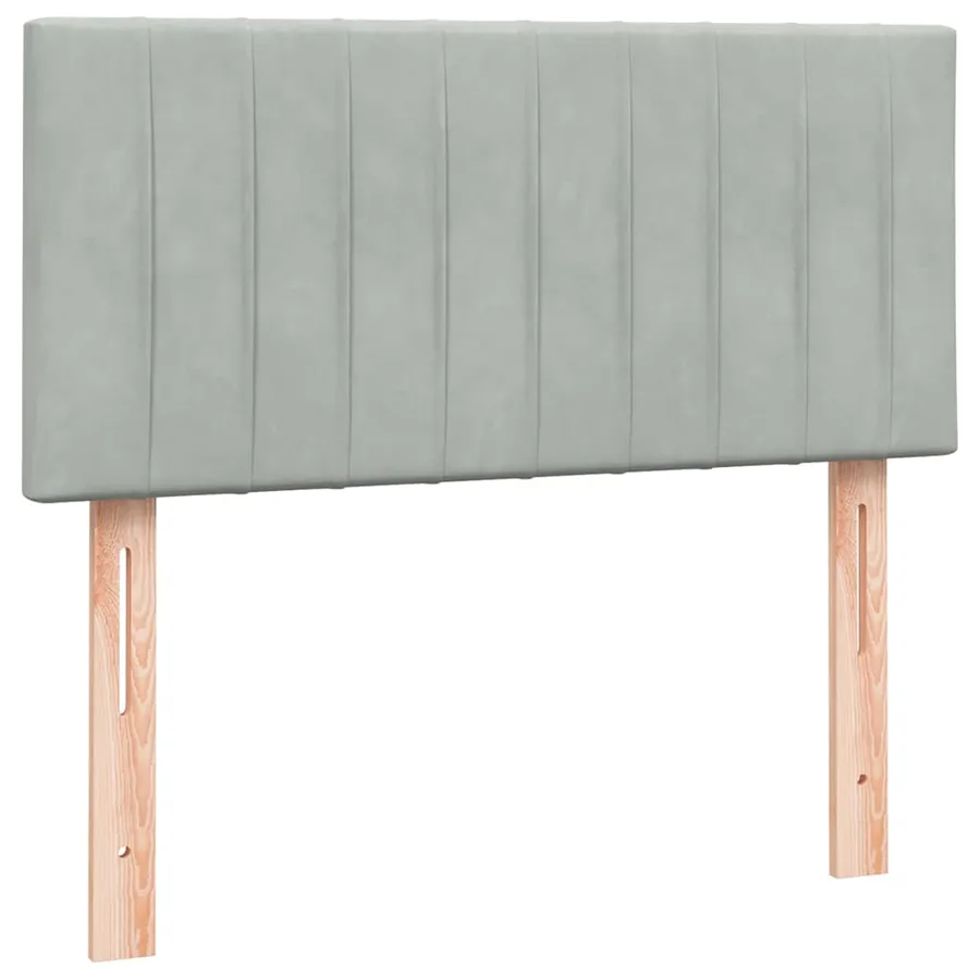 Sommier à lattes de lit et matelas gris clair 80x220 cm velours - 6