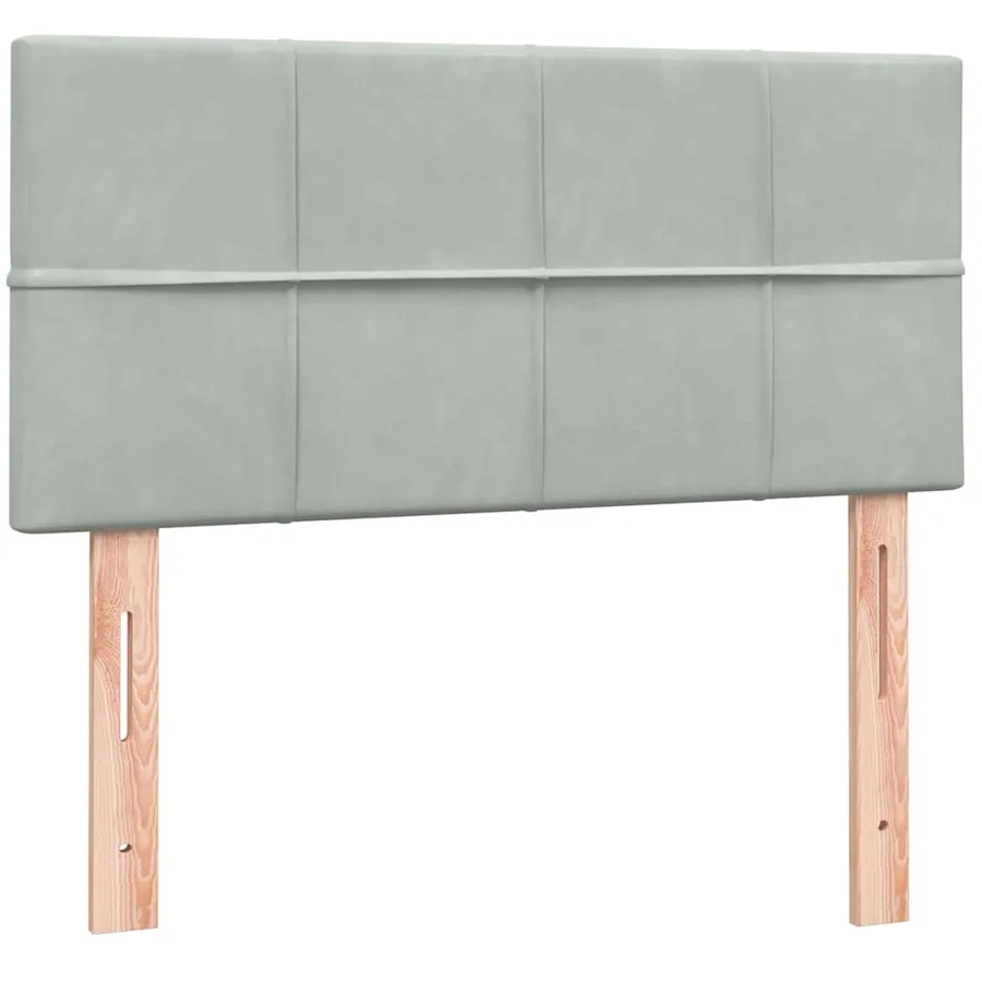 Sommier à lattes de lit et matelas gris clair 80x220 cm velours - 7