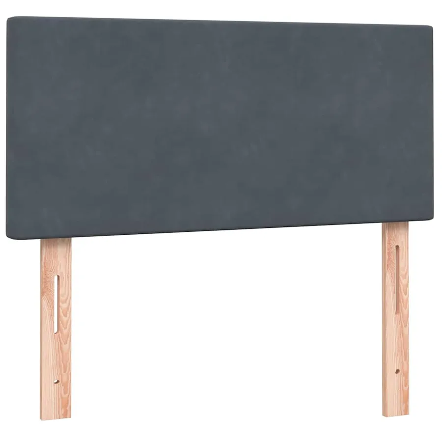 Sommier à lattes de lit et matelas et LED gris foncé 80x210 cm velours - 7