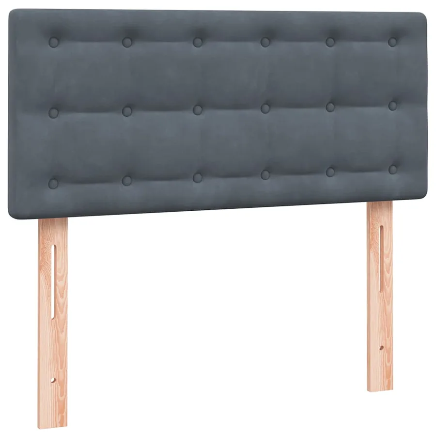 Sommier à lattes de lit et matelas gris foncé 80x210 cm velours - 7
