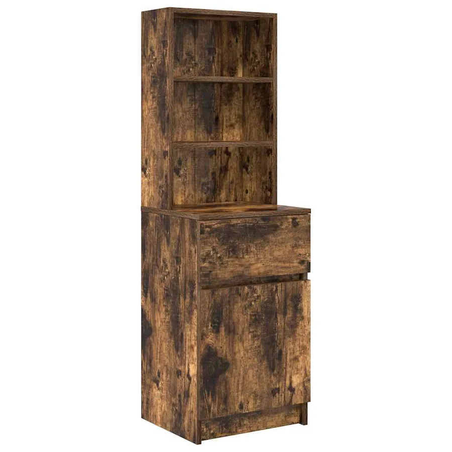 Table de chevet chêne fumé 39x35x125 cm bois d'ingénierie - 2