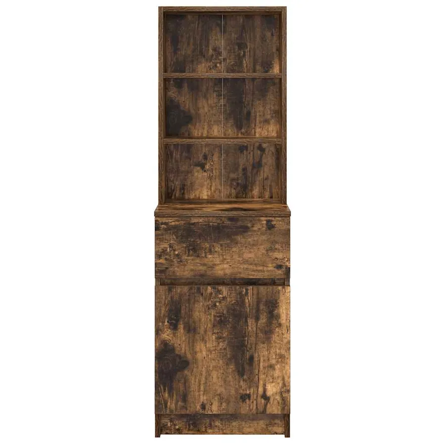 Table de chevet chêne fumé 39x35x125 cm bois d'ingénierie - 6