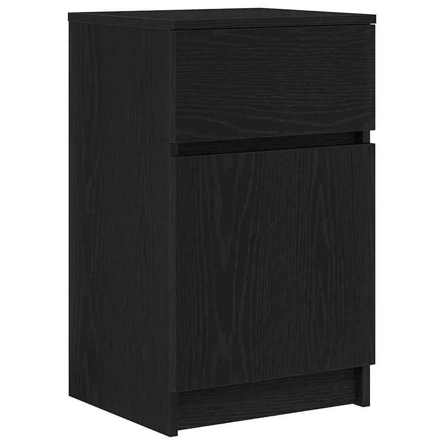 Table de chevet noir 39x35x65 cm bois d’ingénierie - 2