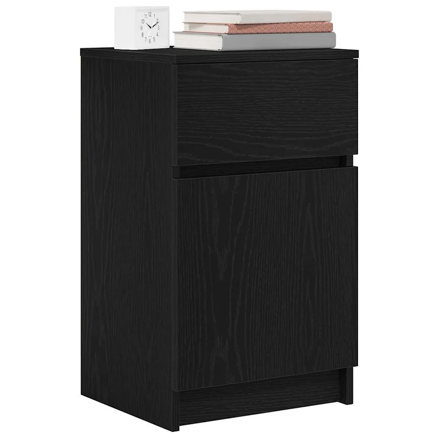Table de chevet noir 39x35x65 cm bois d’ingénierie - 4