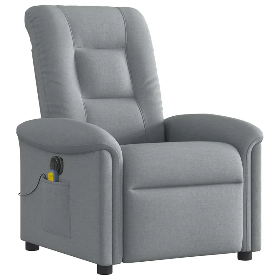 Fauteuil de massage inclinable électrique gris clair tissu - 4