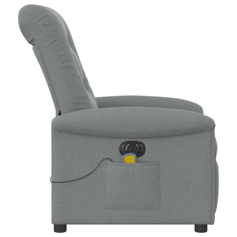 Fauteuil de massage inclinable électrique gris clair tissu - 6