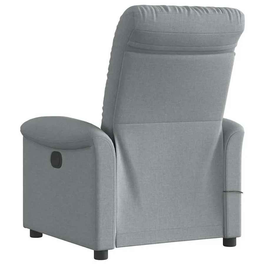 Fauteuil de massage inclinable électrique gris clair tissu - 7