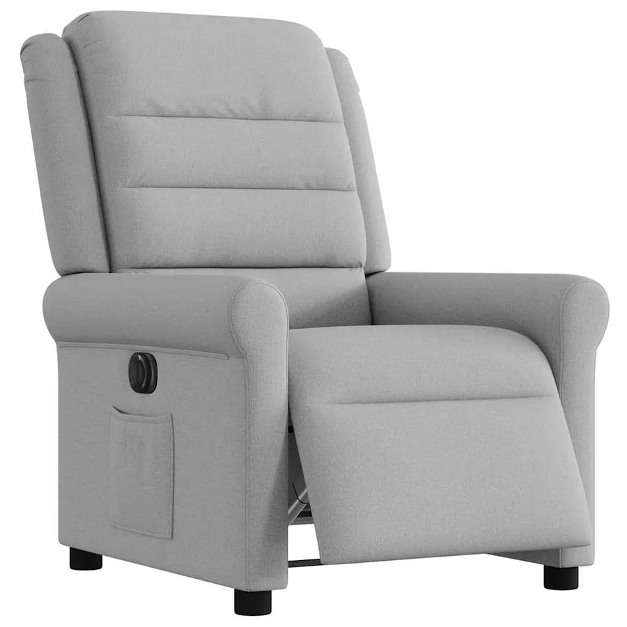 Fauteuil inclinable électrique gris nuage tissu - 2