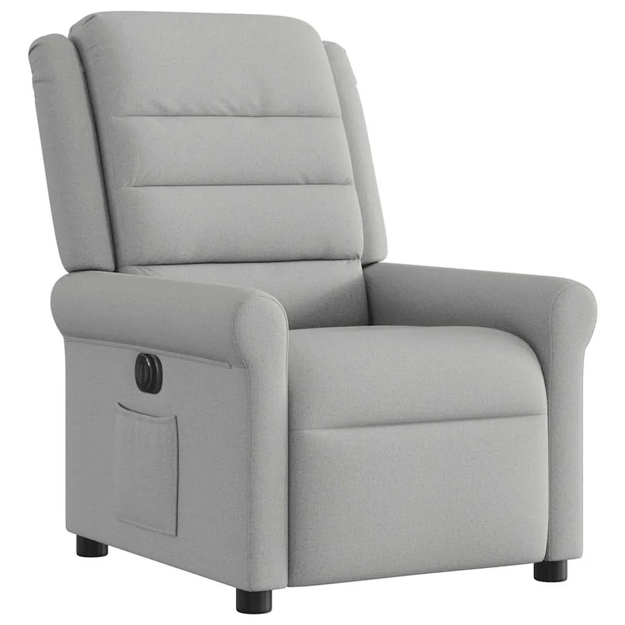 Fauteuil inclinable électrique gris nuage tissu - 4