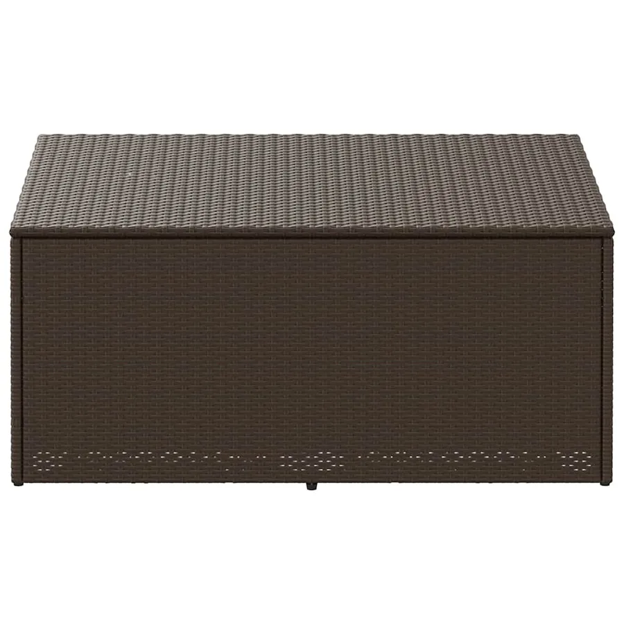 Boîte de rangement de jardin marron 110x50x58 cm résine tressée - 4