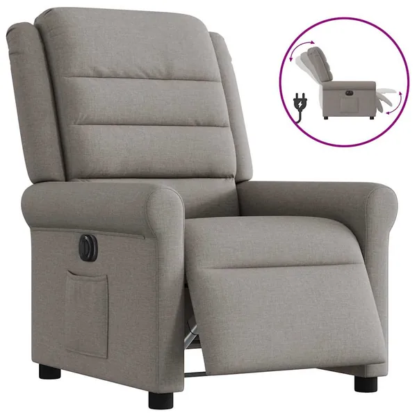 Fauteuil inclinable électrique Taupe Tissu