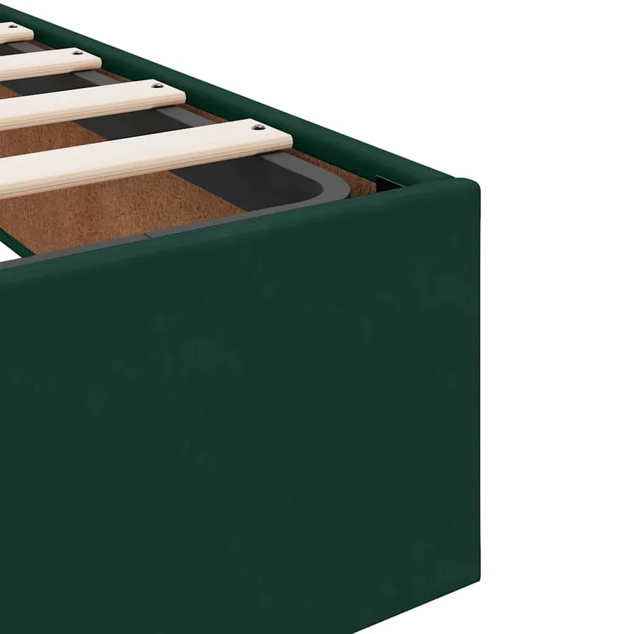 Cadre de lit ottoman sans matelas vert foncé 200x200 cm velours - 11