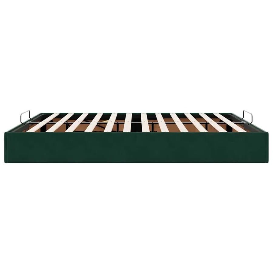 Cadre de lit ottoman sans matelas vert foncé 200x200 cm velours - 8