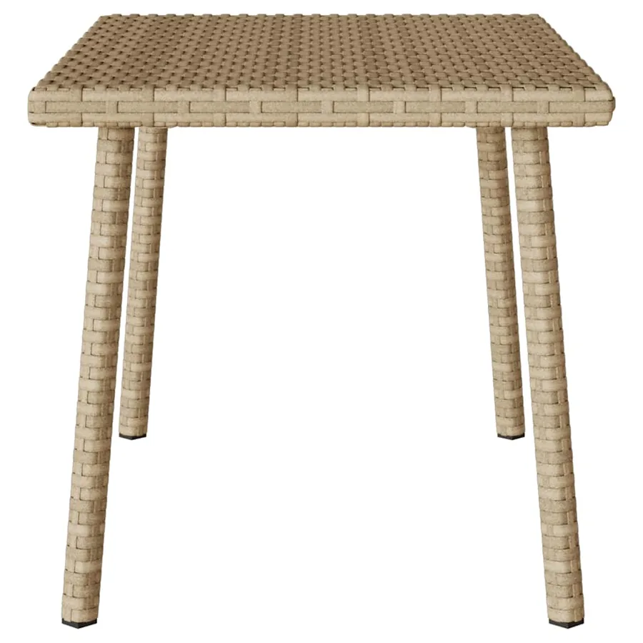 Table basse de jardin rectangulaire beige 60x40x37 cm rotin - 5
