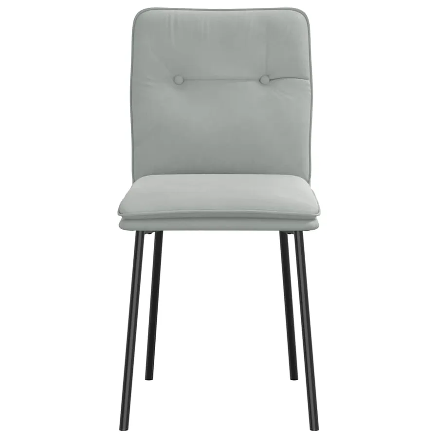 Chaises à manger lot de 2 Gris clair Velours - 4