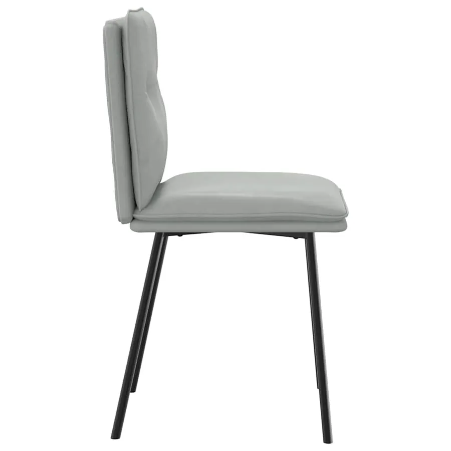 Chaises à manger lot de 2 Gris clair Velours - 5