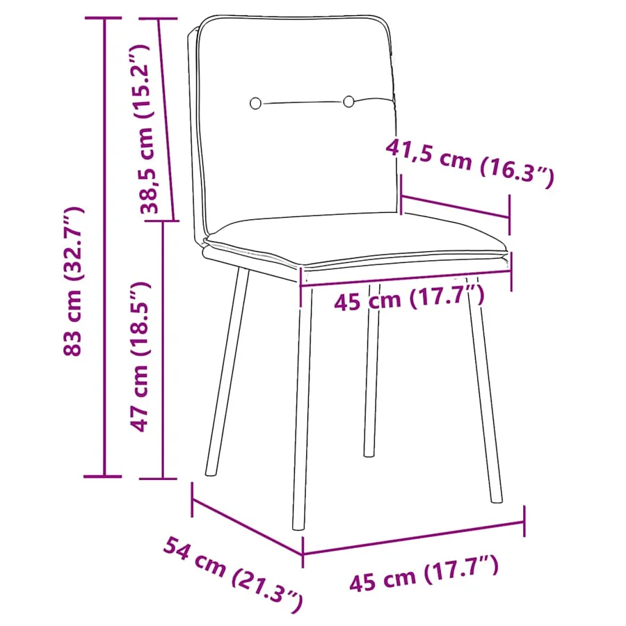 Chaises à manger lot de 2 Gris clair Velours - 9