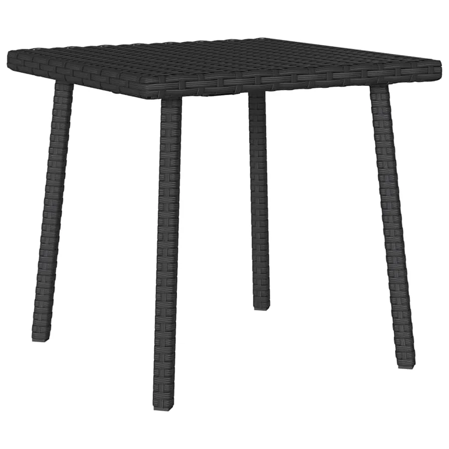 Table basse de jardin rectangulaire noir 40x40x37 cm rotin - 2