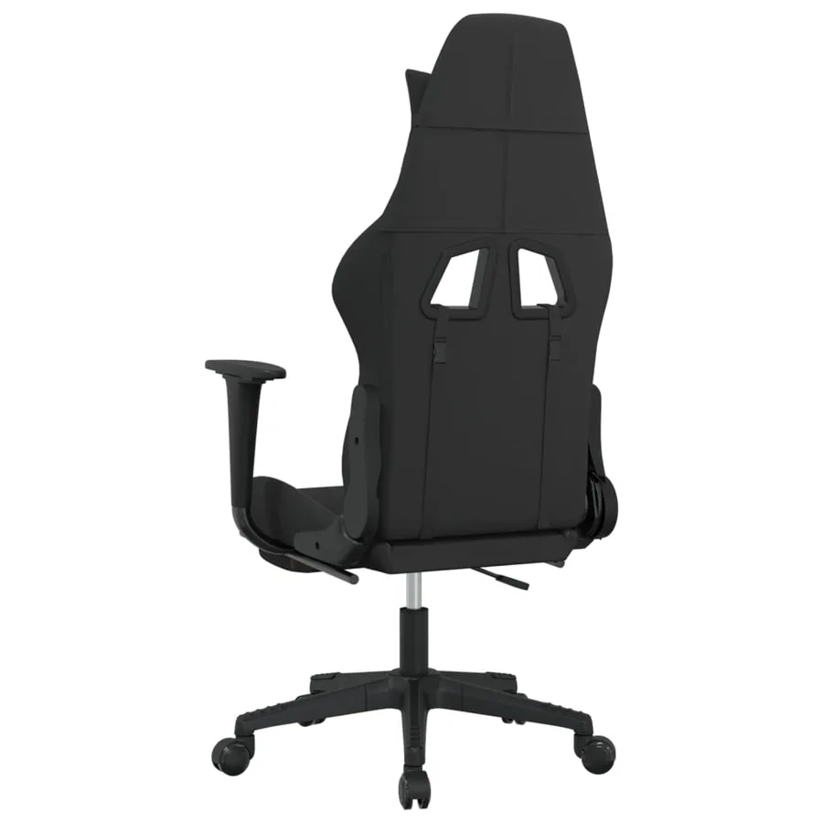Chaise de jeu avec repose-pied Noir et taupe Tissu - 5