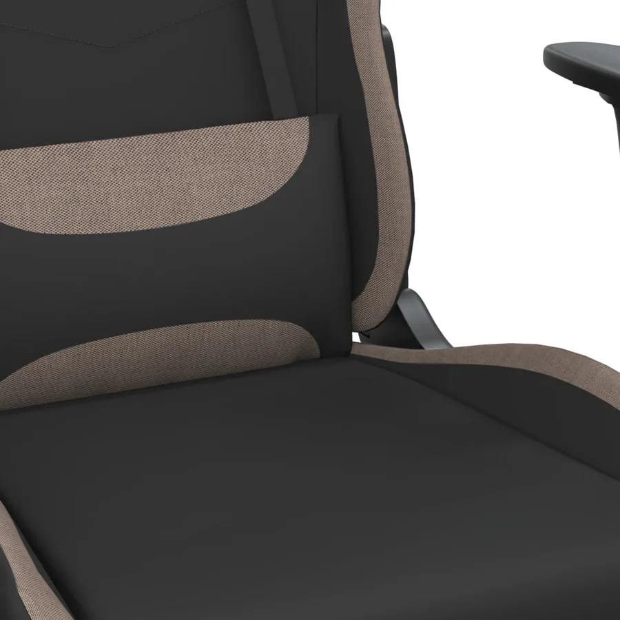 Chaise de jeu avec repose-pied Noir et taupe Tissu - 9