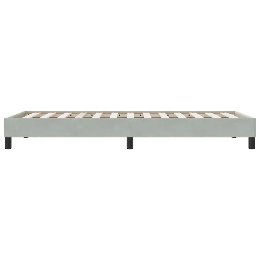 Cadre de lit sans matelas gris clair 90x210 cm velours - 6