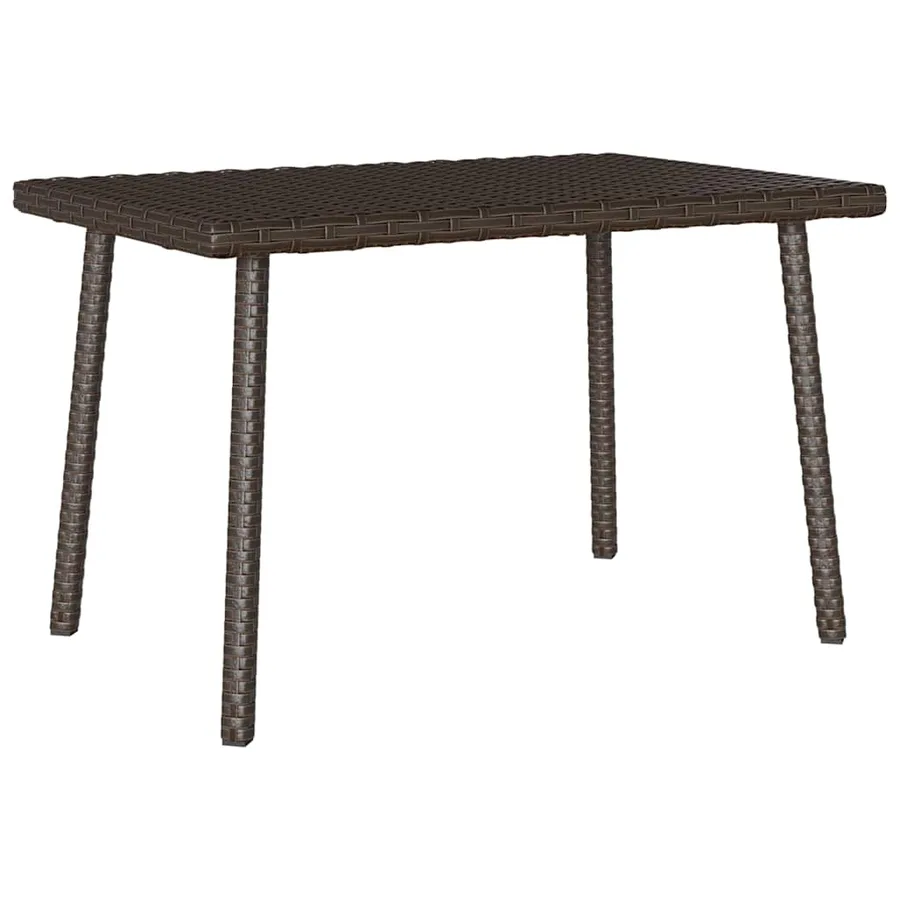 Table basse de jardin rectangulaire marron 60x40x37 cm rotin - 2