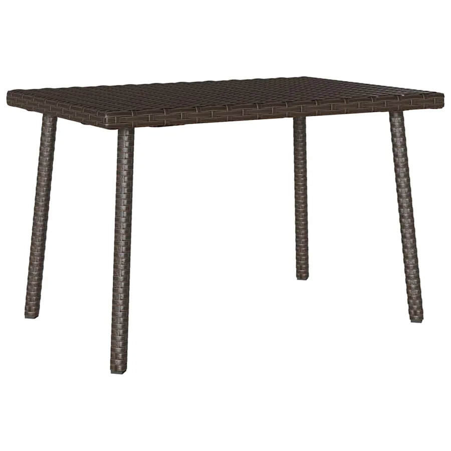 Table basse de jardin rectangulaire marron 60x40x37 cm rotin - 6