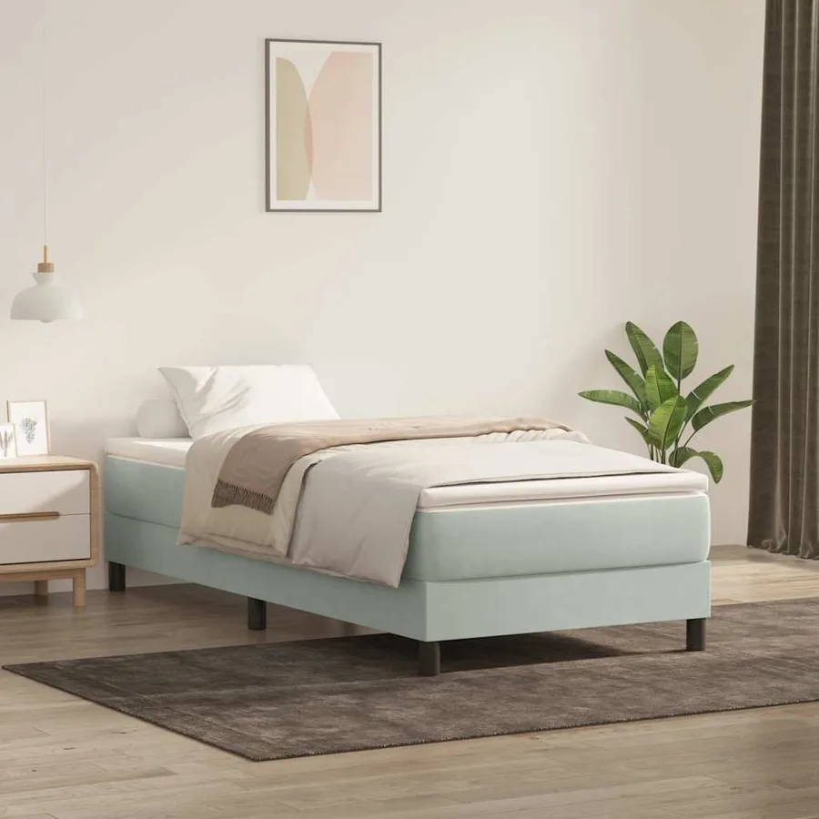 Sommier à lattes de lit sans matelas gris clair 90x210 cm - 4