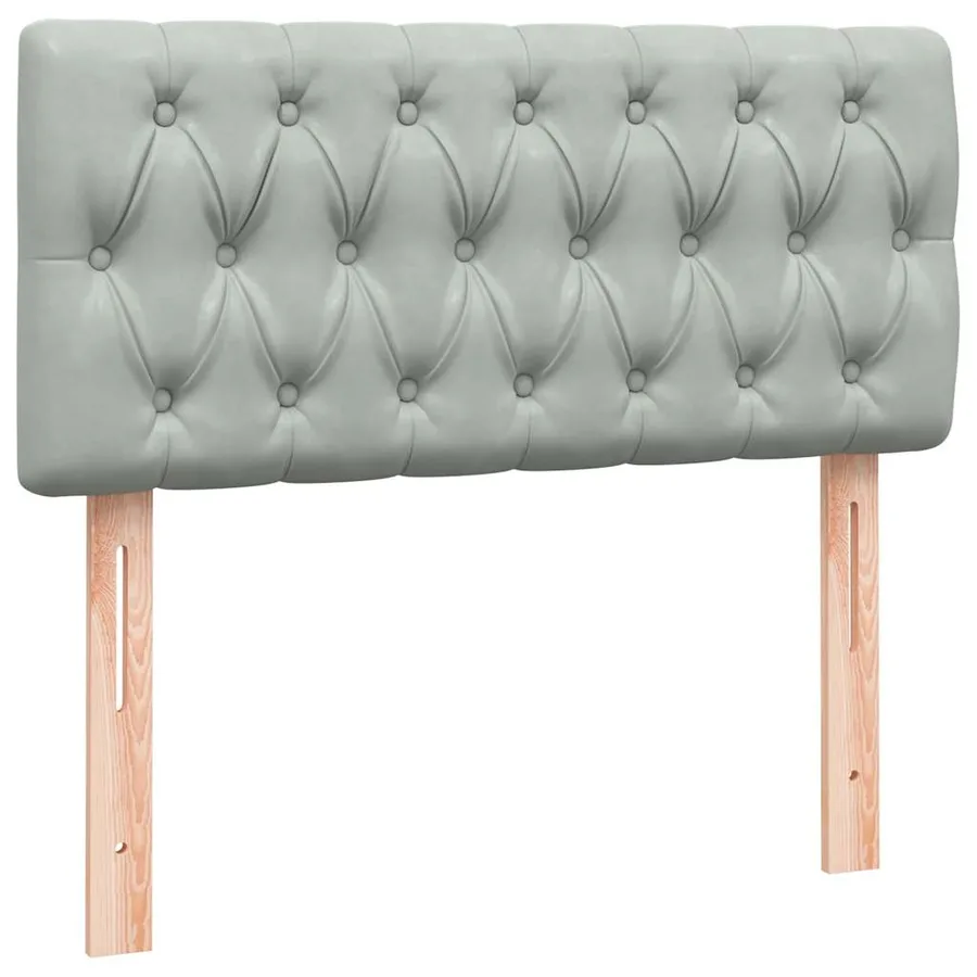 Sommier à lattes de lit et matelas gris clair 90x210 cm velours - 7