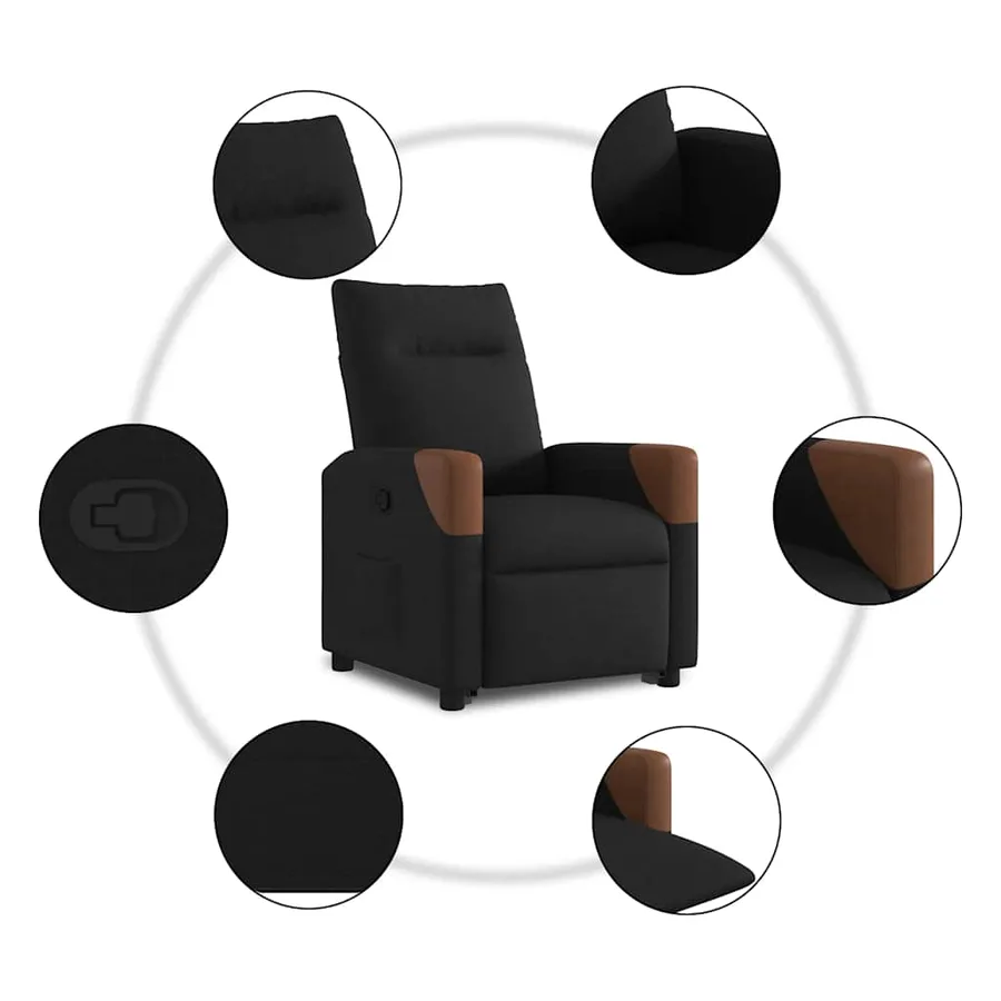 Fauteuil inclinable noir tissu - 10
