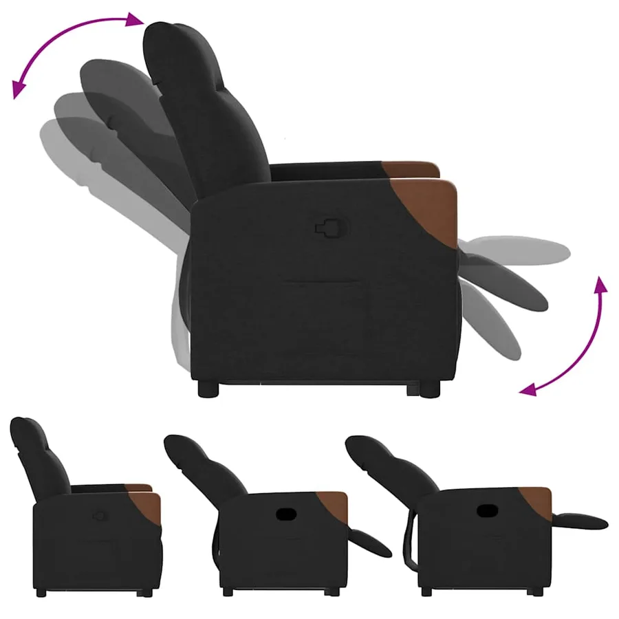 Fauteuil inclinable noir tissu - 8