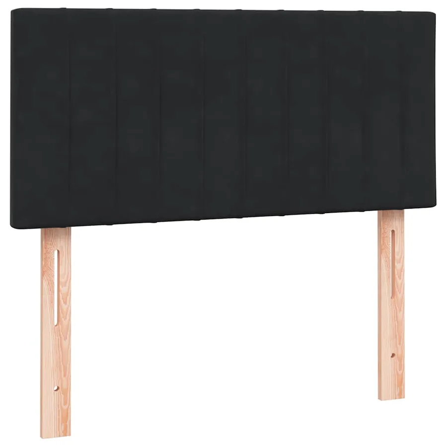 Sommier à lattes de lit avec matelas et LED noir 100x210 cm velours - 7