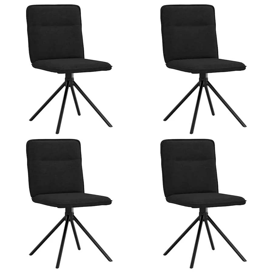 Chaises à manger lot de 4 noir tissu - 2
