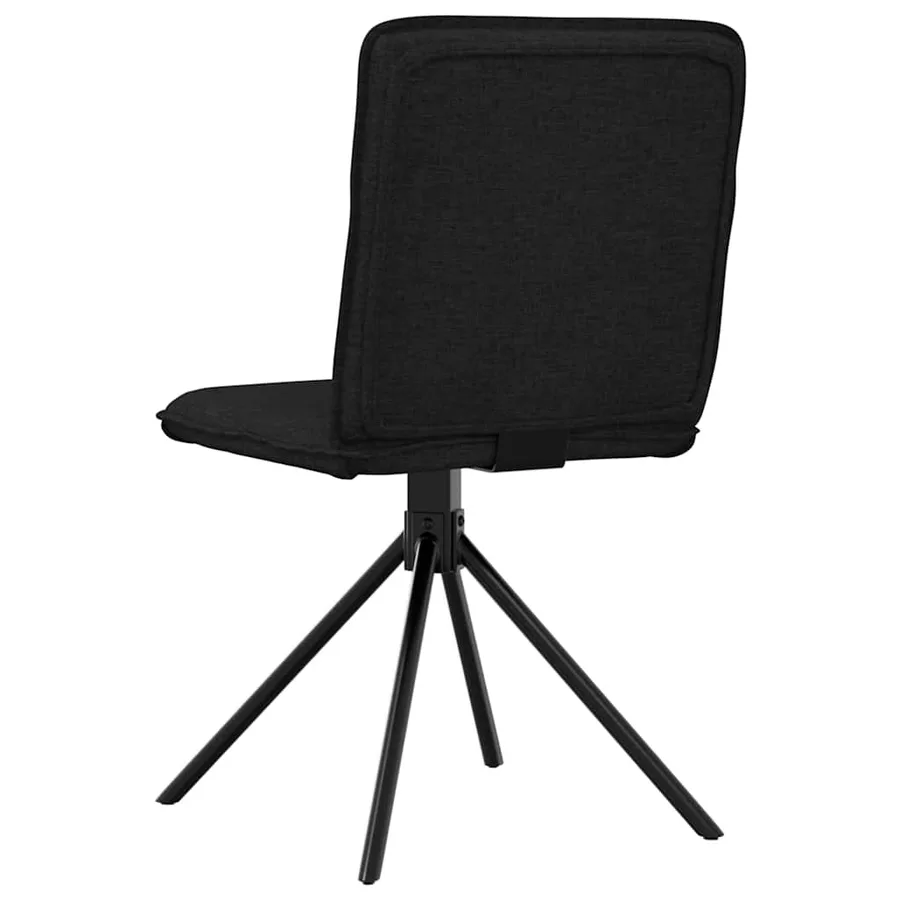 Chaises à manger lot de 4 noir tissu - 6