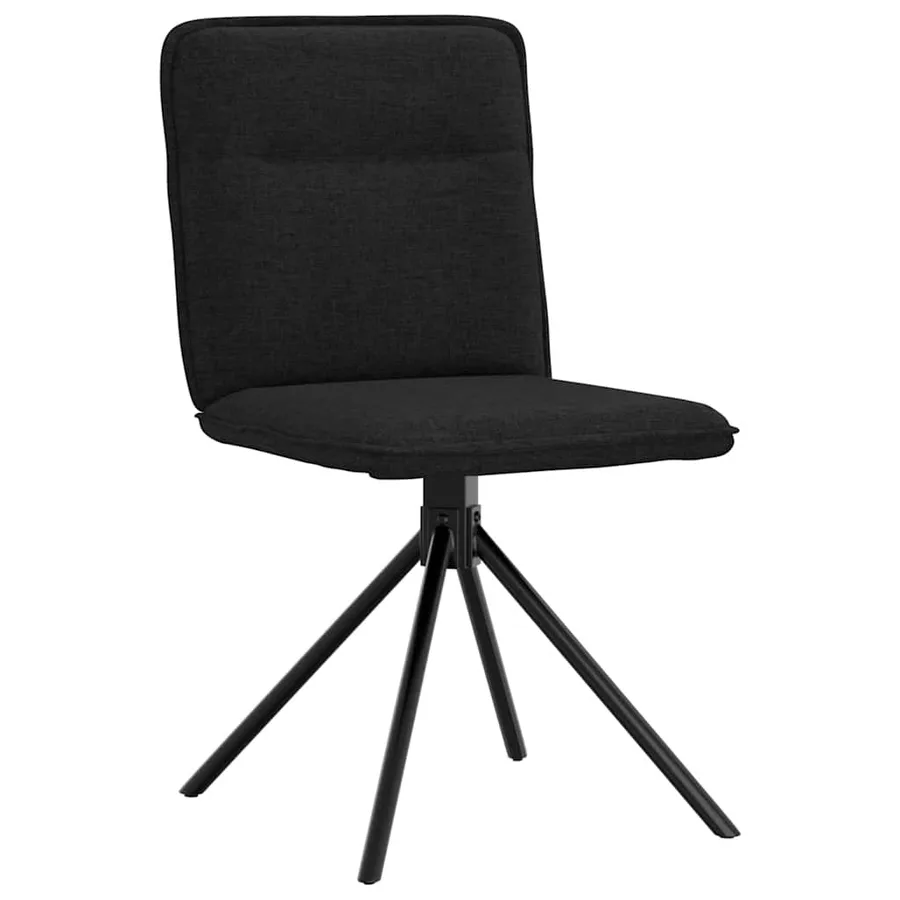 Chaises à manger lot de 6 noir tissu - 3