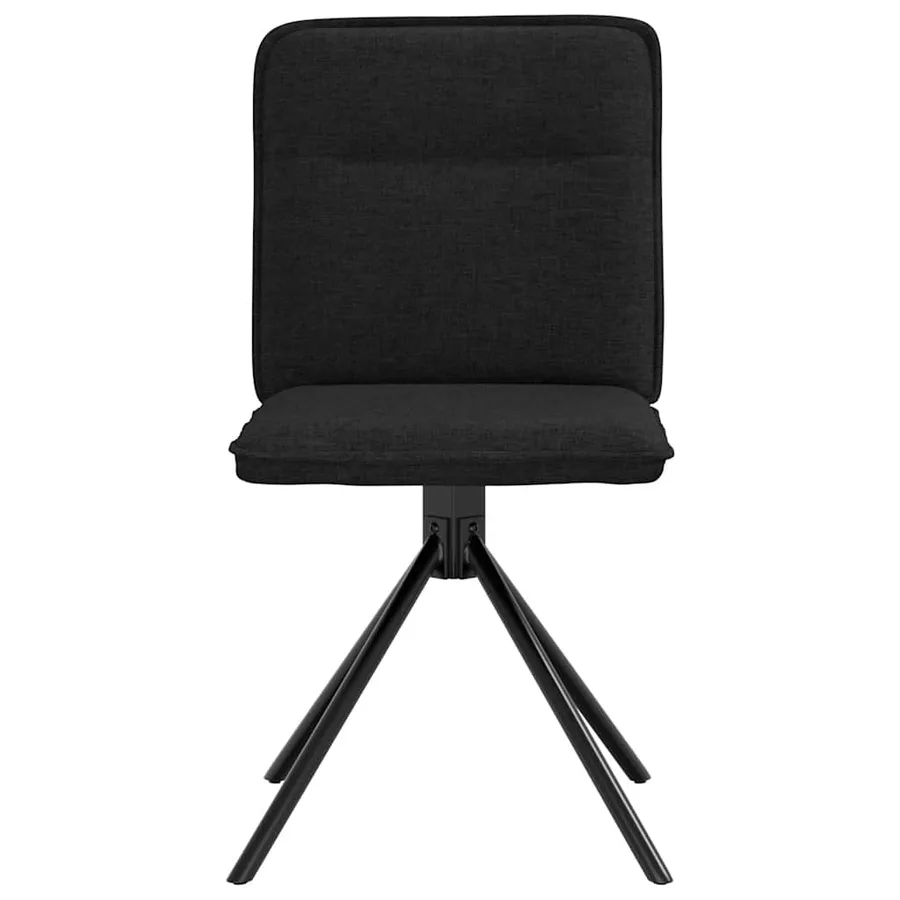 Chaises à manger lot de 6 noir tissu - 4