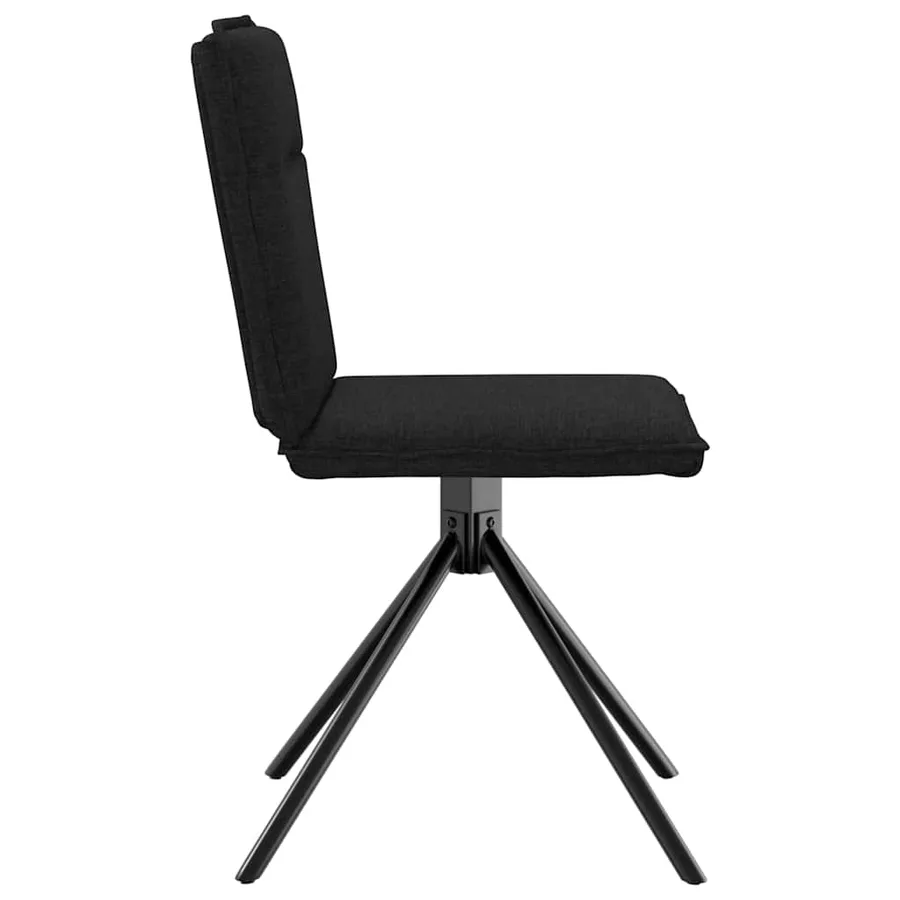 Chaises à manger lot de 6 noir tissu - 5