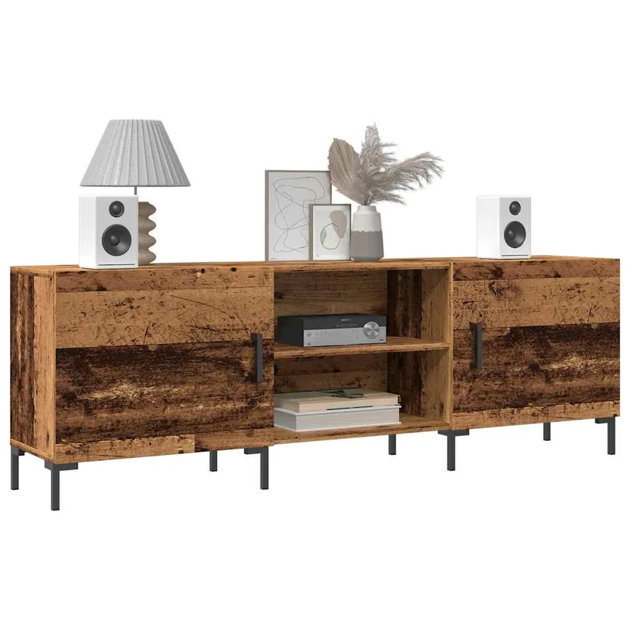 Meuble TV vieux bois 150x30x50 cm bois d'ingénierie