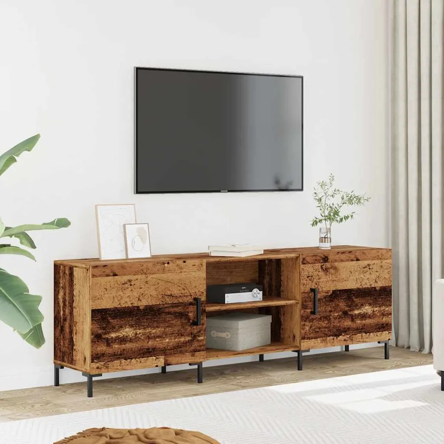Meuble TV vieux bois 150x30x50 cm bois d'ingénierie - 3