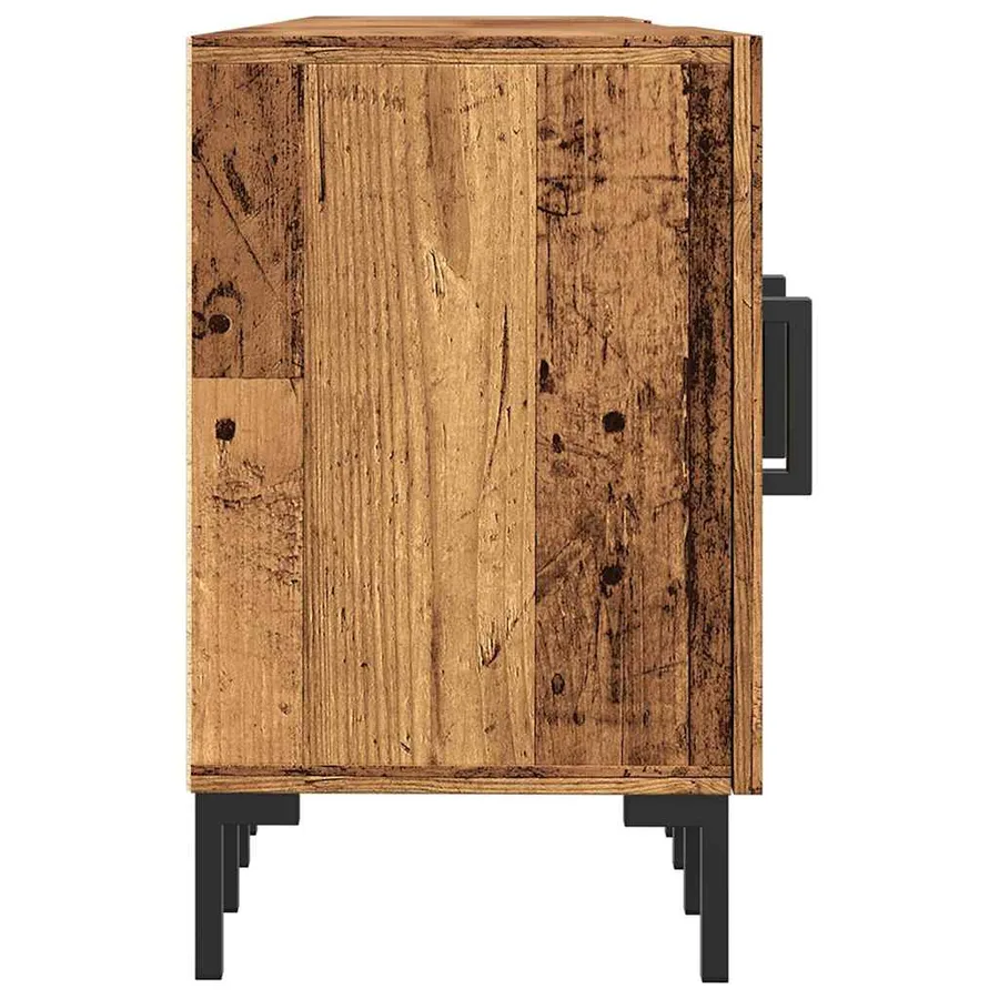 Meuble TV vieux bois 150x30x50 cm bois d'ingénierie - 6