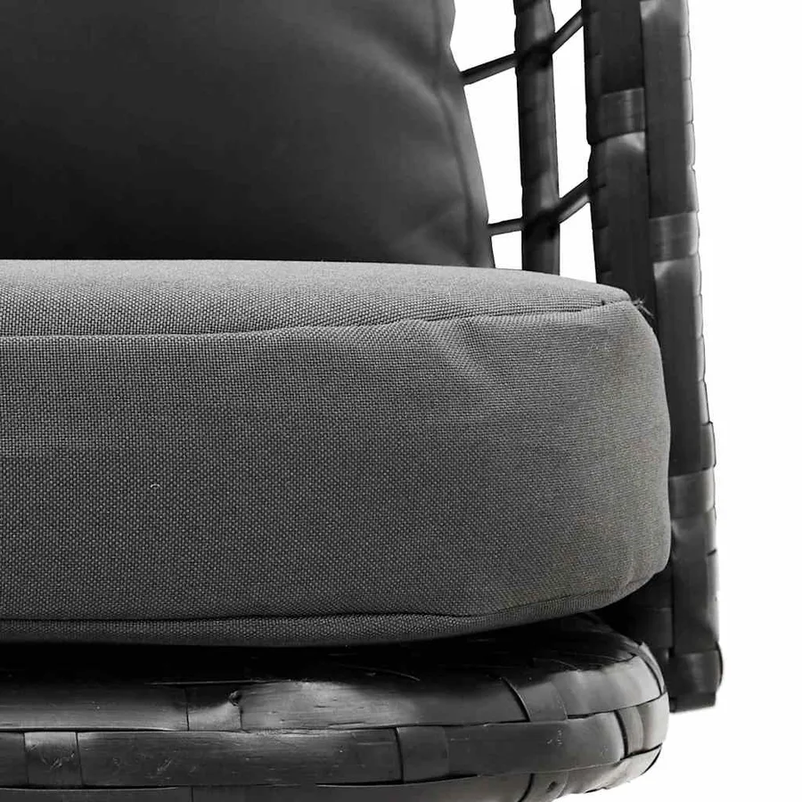 Chaises de jardin lot de 2 avec coussins noir résine tressée - 9