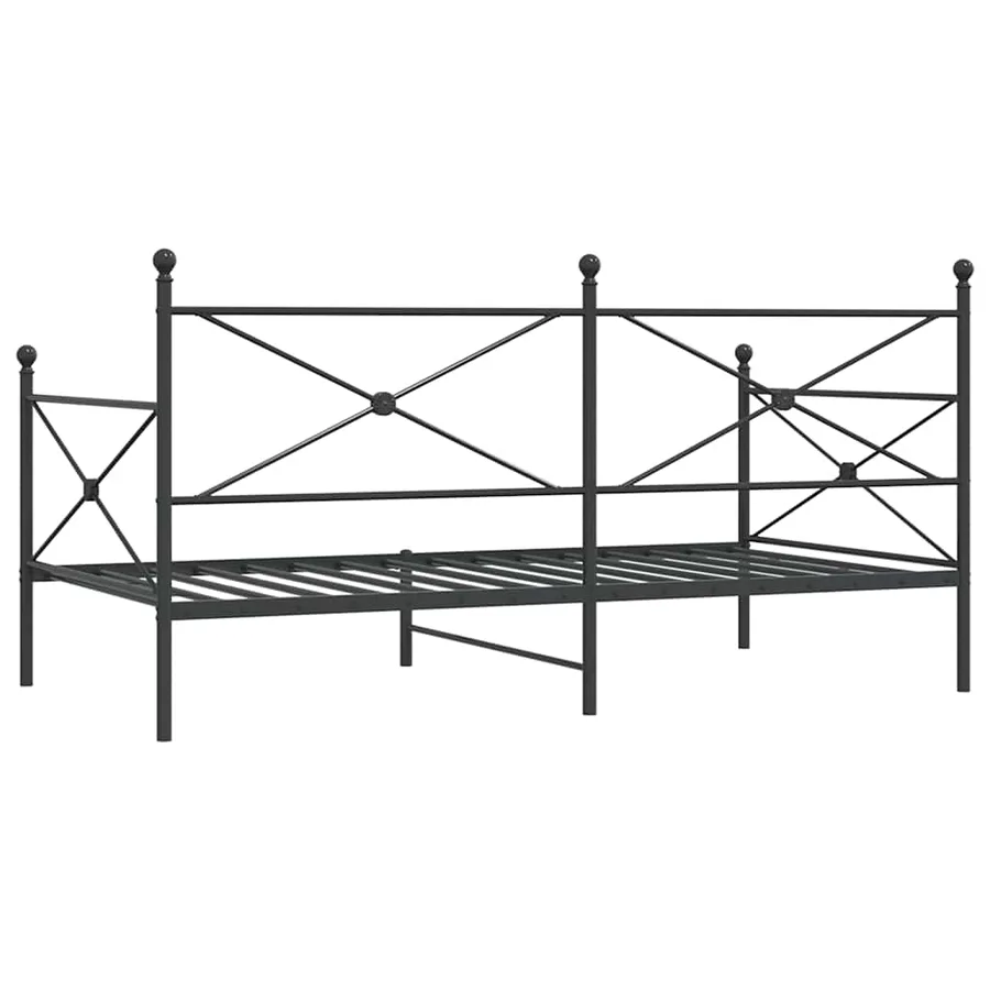 Lit de repos sans matelas noir 107x203 cm acier - 7